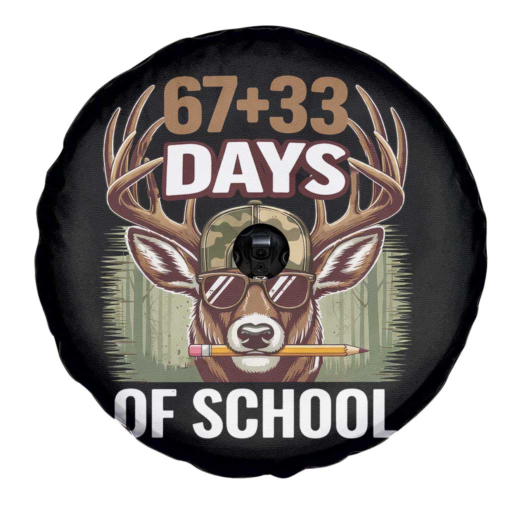 100 Days Of School Spare Tire Cover Funny 67 Six Seven Meme Deer School TS10 Print Your Wear