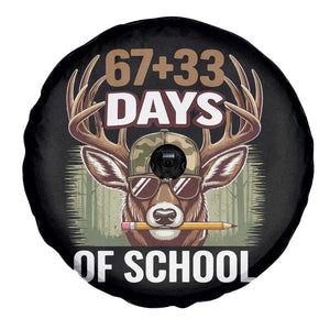 100 Days Of School Spare Tire Cover Funny 67 Six Seven Meme Deer School TS10 Print Your Wear