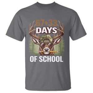 100 Days Of School T Shirt Funny 67 Six Seven Meme Deer School TS10 Charcoal Print Your Wear