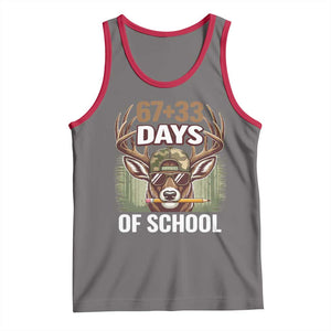 100 Days Of School Tank Top Funny 67 Six Seven Meme Deer School TS10 Deep Heather Red Print Your Wear