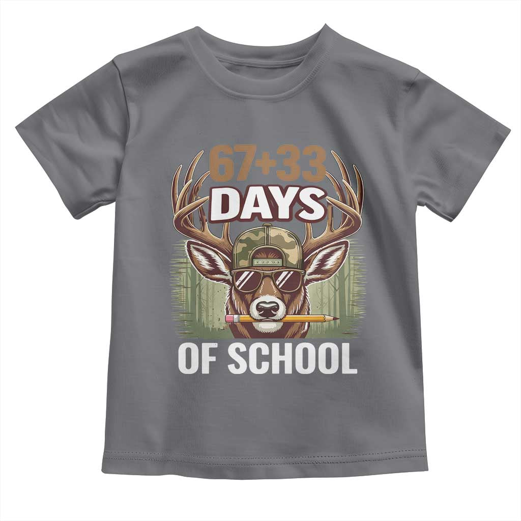 100 Days Of School Toddler T Shirt Funny 67 Six Seven Meme Deer School TS10 Charcoal Print Your Wear