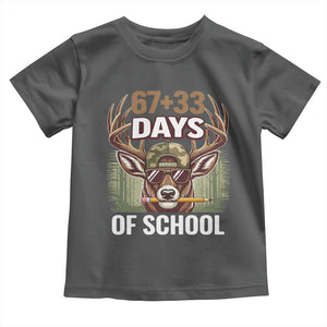 100 Days Of School Toddler T Shirt Funny 67 Six Seven Meme Deer School TS10 Dark Heather Print Your Wear