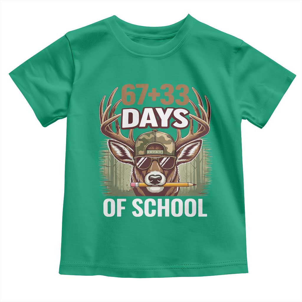 100 Days Of School Toddler T Shirt Funny 67 Six Seven Meme Deer School TS10 Irish Green Print Your Wear