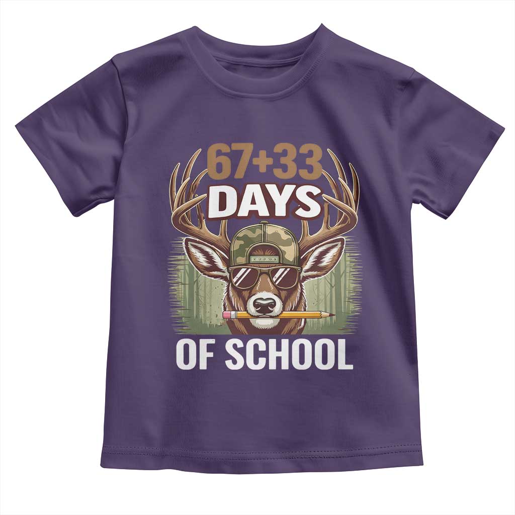 100 Days Of School Toddler T Shirt Funny 67 Six Seven Meme Deer School TS10 Purple Print Your Wear