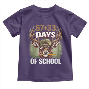 100 Days Of School Toddler T Shirt Funny 67 Six Seven Meme Deer School TS10 Purple Print Your Wear
