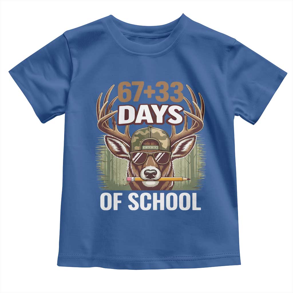 100 Days Of School Toddler T Shirt Funny 67 Six Seven Meme Deer School TS10 Royal Blue Print Your Wear