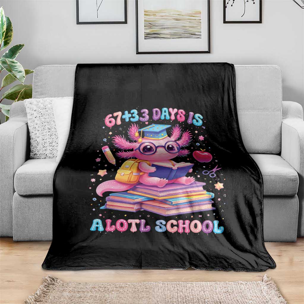 Axolotl 100 Days Of School Throw Blanket 100 Days Is Alotl School 67 33 Six Seven Meme TS10 Print Your Wear