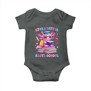 Axolotl 100 Days Of School Baby Onesie 100 Days Is Alotl School 67 33 Six Seven Meme TS10 Dark Heather Print Your Wear