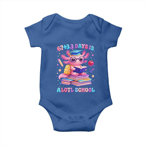 Axolotl 100 Days Of School Baby Onesie 100 Days Is Alotl School 67 33 Six Seven Meme TS10 Royal Blue Print Your Wear