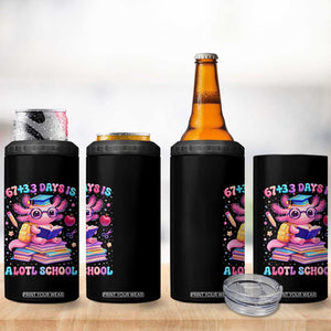 Axolotl 100 Days Of School 4 in 1 Can Cooler Tumbler 100 Days Is Alotl School 67 33 Six Seven Meme TS10 Print Your Wear