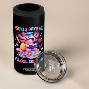 Axolotl 100 Days Of School 4 in 1 Can Cooler Tumbler 100 Days Is Alotl School 67 33 Six Seven Meme TS10 Print Your Wear