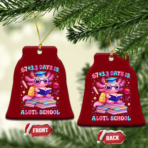 Axolotl 100 Days Of School Ceramic Ornament 100 Days Is Alotl School 67 33 Six Seven Meme TS10 Print Your Wear