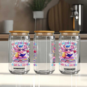 Axolotl 100 Days Of School Glass Can 100 Days Is Alotl School 67 33 Six Seven Meme TS10 Print Your Wear