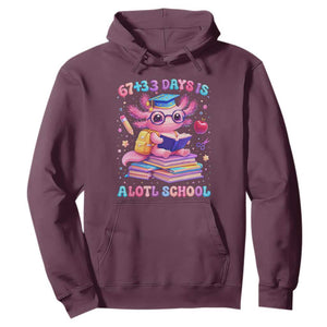 Axolotl 100 Days Of School Hoodie 100 Days Is Alotl School 67 33 Six Seven Meme TS10 Maroon Print Your Wear