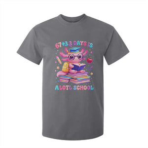 Axolotl 100 Days Of School T Shirt For Kid 100 Days Is Alotl School 67 33 Six Seven Meme TS10 Charcoal Print Your Wear