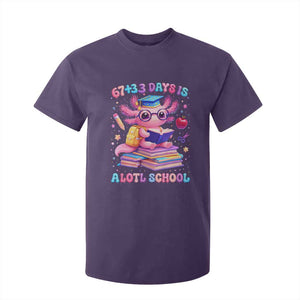 Axolotl 100 Days Of School T Shirt For Kid 100 Days Is Alotl School 67 33 Six Seven Meme TS10 Purple Print Your Wear