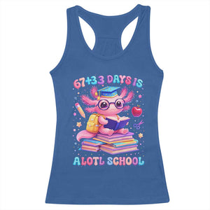 Axolotl 100 Days Of School Racerback Tank Top 100 Days Is Alotl School 67 33 Six Seven Meme TS10 Royal Blue Print Your Wear