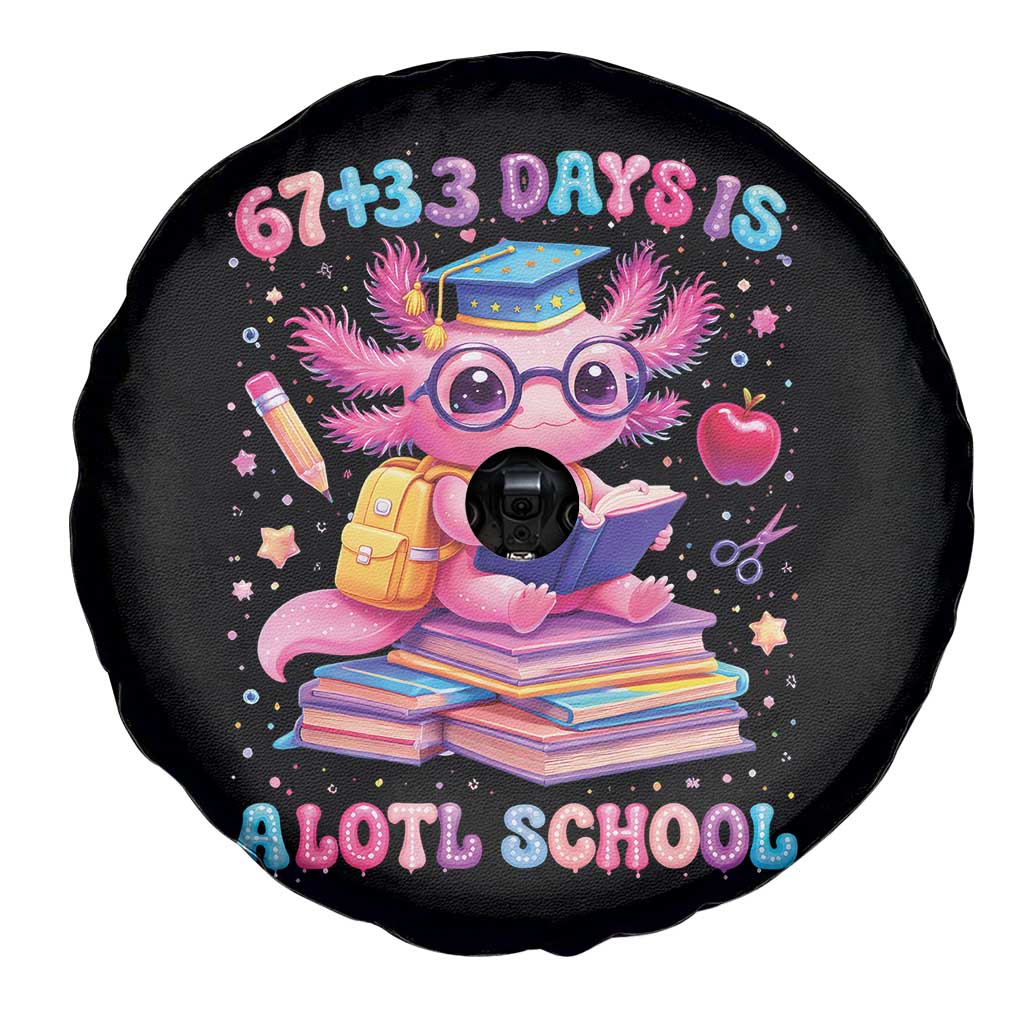 Axolotl 100 Days Of School Spare Tire Cover 100 Days Is Alotl School 67 33 Six Seven Meme TS10 Print Your Wear