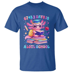 Axolotl 100 Days Of School T Shirt 100 Days Is Alotl School 67 33 Six Seven Meme TS10 Royal Blue Print Your Wear
