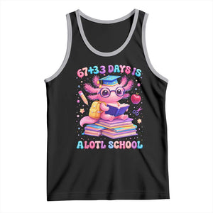 Axolotl 100 Days Of School Tank Top 100 Days Is Alotl School 67 33 Six Seven Meme TS10 Black Athletic Heather Print Your Wear