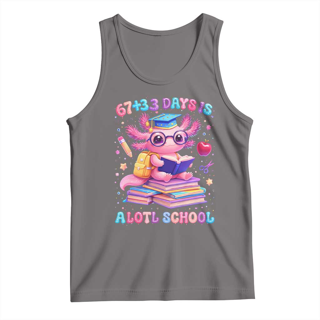 Axolotl 100 Days Of School Tank Top 100 Days Is Alotl School 67 33 Six Seven Meme TS10 Deep Heather Print Your Wear
