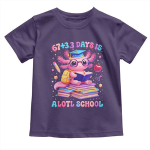 Axolotl 100 Days Of School Toddler T Shirt 100 Days Is Alotl School 67 33 Six Seven Meme TS10 Purple Print Your Wear