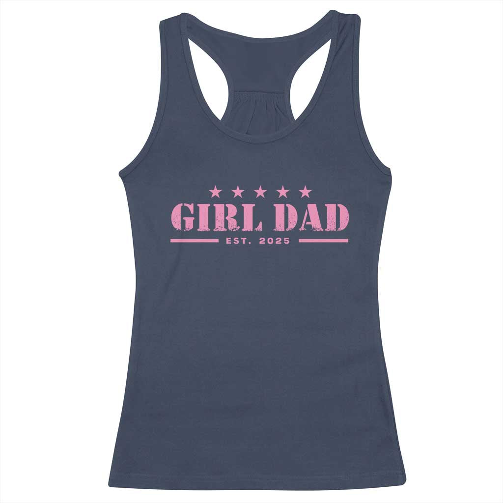Girl Dad Est. 2025 Racerback Tank Top TS10 Navy Print Your Wear