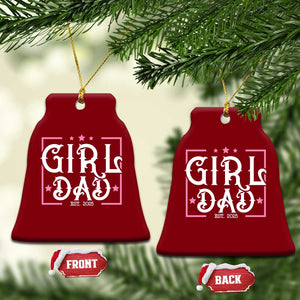 Girl Dad Est. 2025 Ceramic Ornament Pink Dad First Fathers Day TS10 Print Your Wear