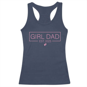 Girl Dad Est. 2025 Racerback Tank Top Expect Baby 2025 Fathers Day TS10 Navy Print Your Wear