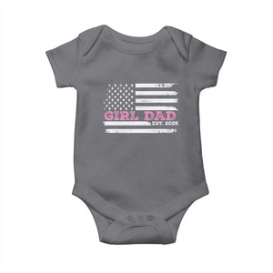 Dad Of Girl Est. 2025 Baby Onesie Father Girl To Be 2025 Daddy Fathers Day USA Flag TS10 Charcoal Print Your Wear