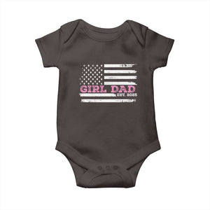 Dad Of Girl Est. 2025 Baby Onesie Father Girl To Be 2025 Daddy Fathers Day USA Flag TS10 Dark Chocolate Print Your Wear