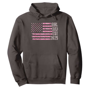 Dad Of Girl Est. 2025 Hoodie Father Girl To Be 2025 Daddy Camouflage Camo Flag TS10 Dark Chocolate Print Your Wear