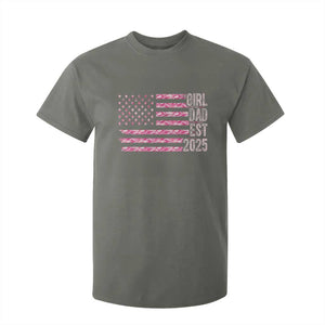 Dad Of Girl Est. 2025 T Shirt For Kid Father Girl To Be 2025 Daddy Camouflage Camo Flag TS10 Military Green Print Your Wear