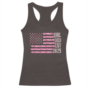 Dad Of Girl Est. 2025 Racerback Tank Top Father Girl To Be 2025 Daddy Camouflage Camo Flag TS10 Dark Chocolate Print Your Wear