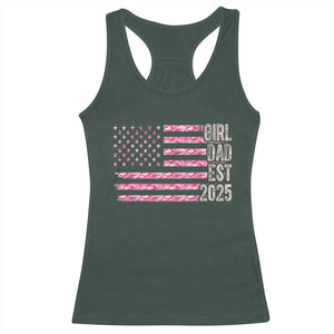 Dad Of Girl Est. 2025 Racerback Tank Top Father Girl To Be 2025 Daddy Camouflage Camo Flag TS10 Dark Forest Green Print Your Wear