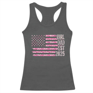 Dad Of Girl Est. 2025 Racerback Tank Top Father Girl To Be 2025 Daddy Camouflage Camo Flag TS10 Dark Heather Print Your Wear