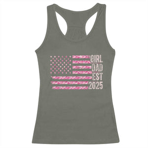 Dad Of Girl Est. 2025 Racerback Tank Top Father Girl To Be 2025 Daddy Camouflage Camo Flag TS10 Military Green Print Your Wear