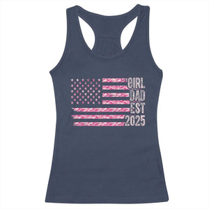 Dad Of Girl Est. 2025 Racerback Tank Top Father Girl To Be 2025 Daddy Camouflage Camo Flag TS10 Navy Print Your Wear