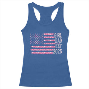 Dad Of Girl Est. 2025 Racerback Tank Top Father Girl To Be 2025 Daddy Camouflage Camo Flag TS10 Royal Blue Print Your Wear