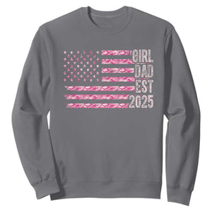 Dad Of Girl Est. 2025 Sweatshirt Father Girl To Be 2025 Daddy Camouflage Camo Flag TS10 Charcoal Print Your Wear