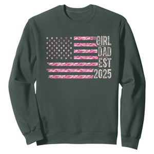 Dad Of Girl Est. 2025 Sweatshirt Father Girl To Be 2025 Daddy Camouflage Camo Flag TS10 Dark Forest Green Print Your Wear