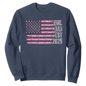 Dad Of Girl Est. 2025 Sweatshirt Father Girl To Be 2025 Daddy Camouflage Camo Flag TS10 Navy Print Your Wear
