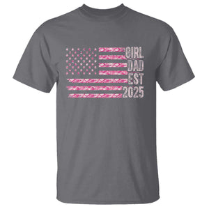 Dad Of Girl Est. 2025 T Shirt Father Girl To Be 2025 Daddy Camouflage Camo Flag TS10 Charcoal Print Your Wear