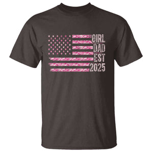 Dad Of Girl Est. 2025 T Shirt Father Girl To Be 2025 Daddy Camouflage Camo Flag TS10 Dark Chocolate Print Your Wear