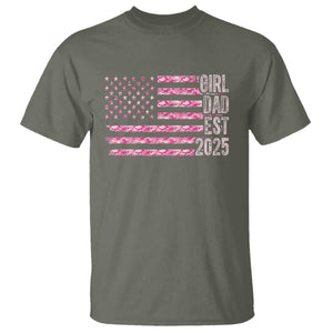 Dad Of Girl Est. 2025 T Shirt Father Girl To Be 2025 Daddy Camouflage Camo Flag TS10 Military Green Print Your Wear