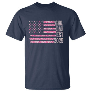Dad Of Girl Est. 2025 T Shirt Father Girl To Be 2025 Daddy Camouflage Camo Flag TS10 Navy Print Your Wear