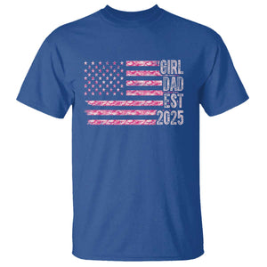 Dad Of Girl Est. 2025 T Shirt Father Girl To Be 2025 Daddy Camouflage Camo Flag TS10 Royal Blue Print Your Wear