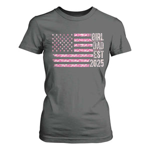 Dad Of Girl Est. 2025 T Shirt For Women Father Girl To Be 2025 Daddy Camouflage Camo Flag TS10 Dark Heather Print Your Wear