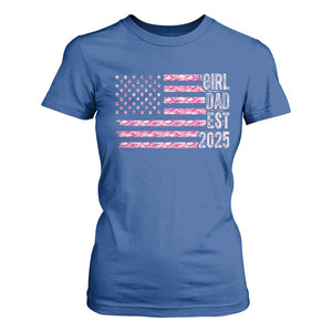 Dad Of Girl Est. 2025 T Shirt For Women Father Girl To Be 2025 Daddy Camouflage Camo Flag TS10 Royal Blue Print Your Wear