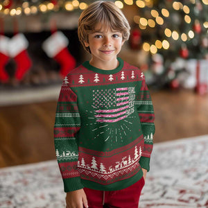 Dad Of Girl Est. 2025 Knit Sweatshirt Father Girl To Be 2025 Daddy Camouflage Camo Flag TS10 Christmas Print Your Wear